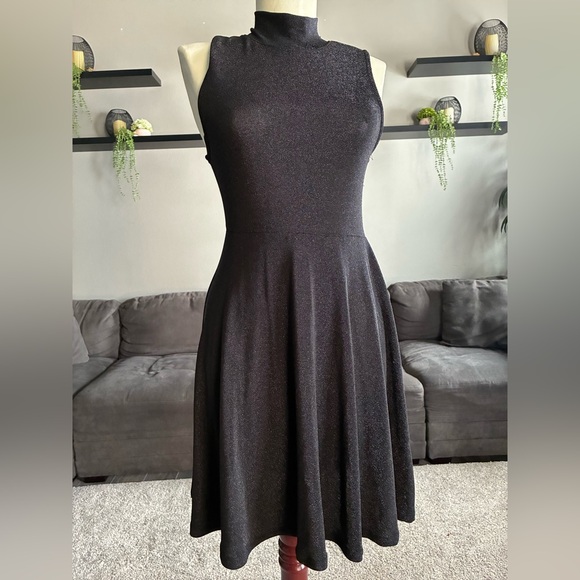 Black Shimmery Mock Neck Dress Wild Fable Small - Picture 1 of 7